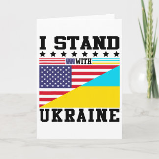 Ukraine American Pride Vintage Retro Ukrainian Fla Kort