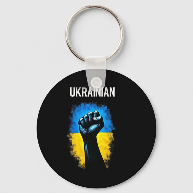 Ukraine Army Flag Trident Symbol Power Grip Ukrain Nyckelring (Framsida)