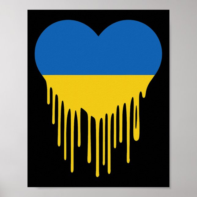 Ukraine Bleeding Heart Support And Stand With Ukra Poster (Framsidan)