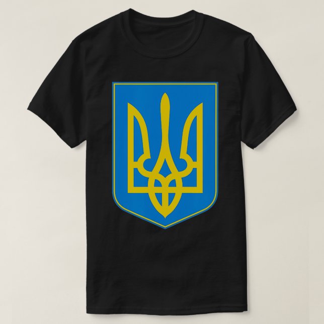 Ukraine Crest Symbol Support Blue Yellow  T Shirt (Design framsida)