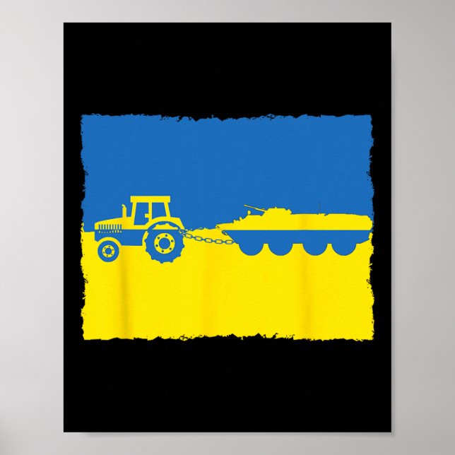 Ukraine Farmer Tractor Stealing A Russian Tank Fun Poster (Framsidan)