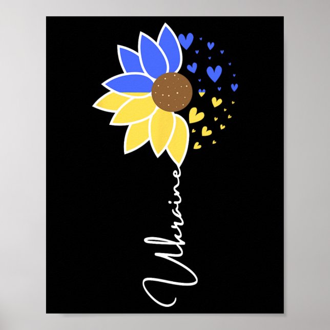 Ukraine Flag Sunflower Hearts  Poster (Framsidan)