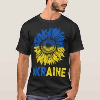 Ukraine Flag Sunflower Vintage  Ukrainian Support  T Shirt