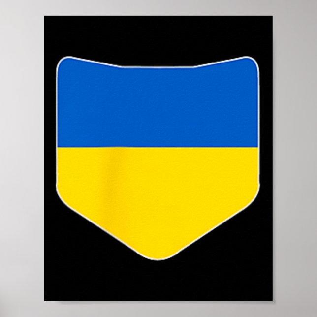 Ukraine Flag With Printed Ukrainian Flag Pocket  Poster (Framsidan)