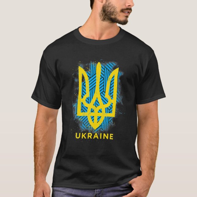 UKRAINE FLAGGA SYMBOL T SHIRT (Framsida)