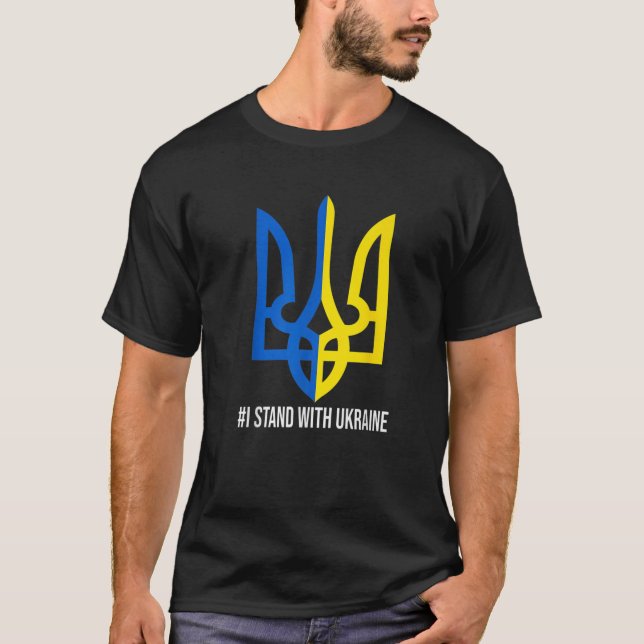UKRAINE FLAGGA SYMBOL T SHIRT (Framsida)