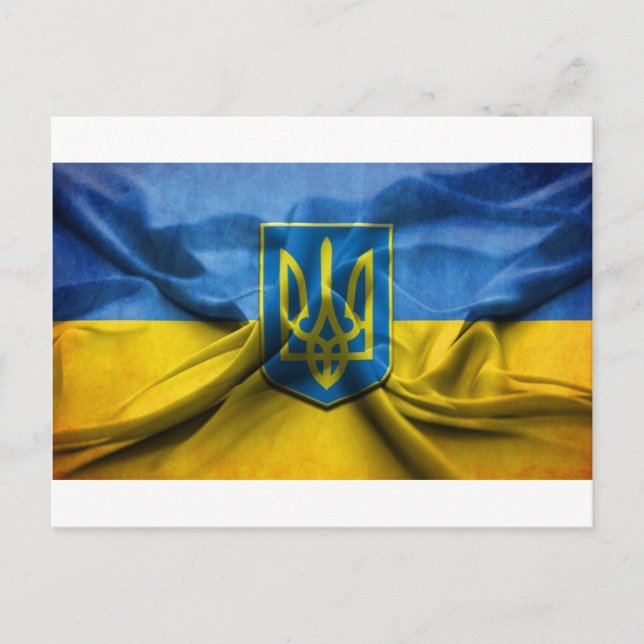 UKRAINE FLAGGA VYKORT (Framsida)