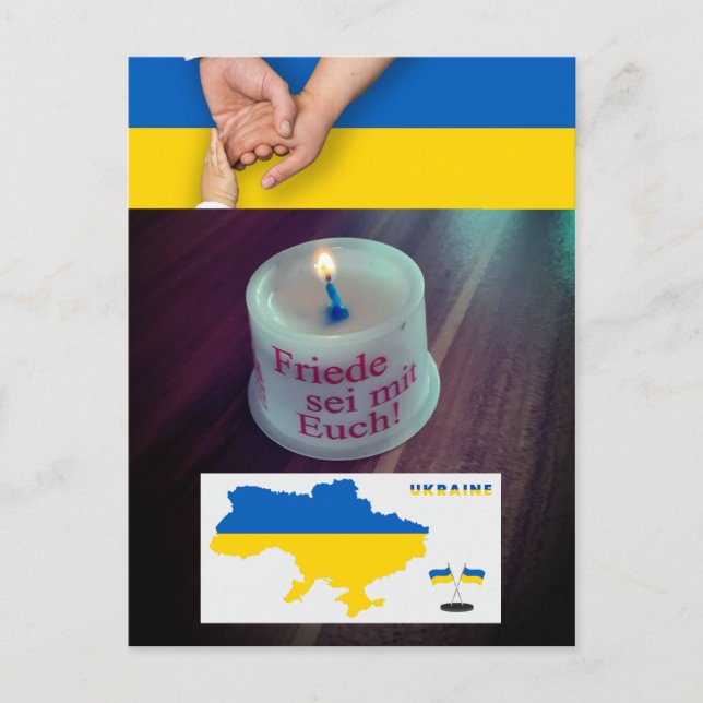 Ukraine Friede sei mit euch Vykort (Framsida)