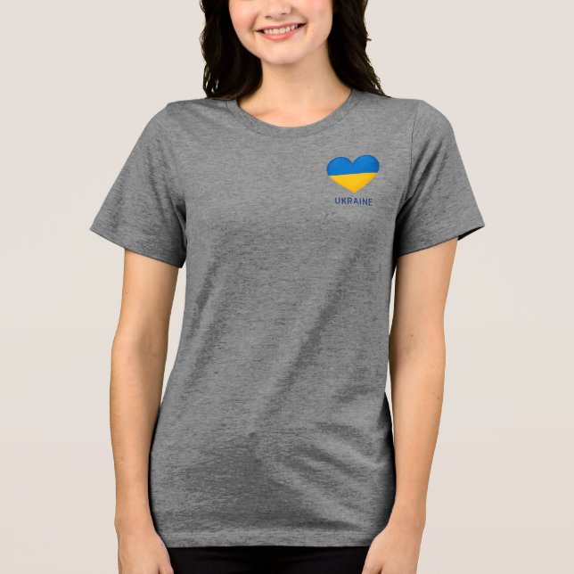 Ukraine. Heart. Love to Ukraine. Support.  T Shirt (Framsida)