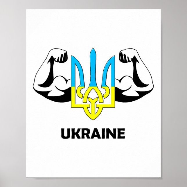 Ukraine Is Power! Emblem Of Ukraine. Trident.  Poster (Framsidan)