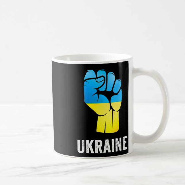 Ukraine Map With Flag Colours Ukrainian Pride Men  Kaffemugg (Höger)