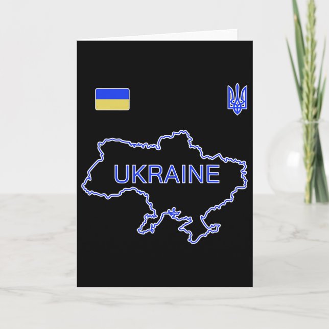Ukraine Soccer Team Ukr Map And Trident Jersey Foo Kort (Framsida)