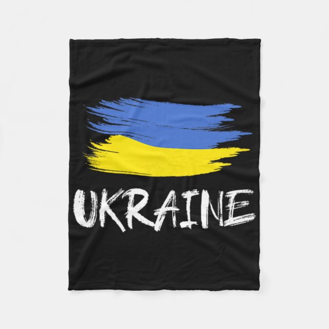 Ukraine Souvenir Gift Ukrainian Country Flag Brush Fleecefilt (Framsidan)