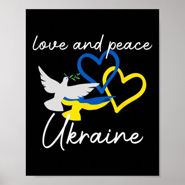 Ukraine Support Hope Positivity Peaceful Dove Enth Poster (Framsidan)