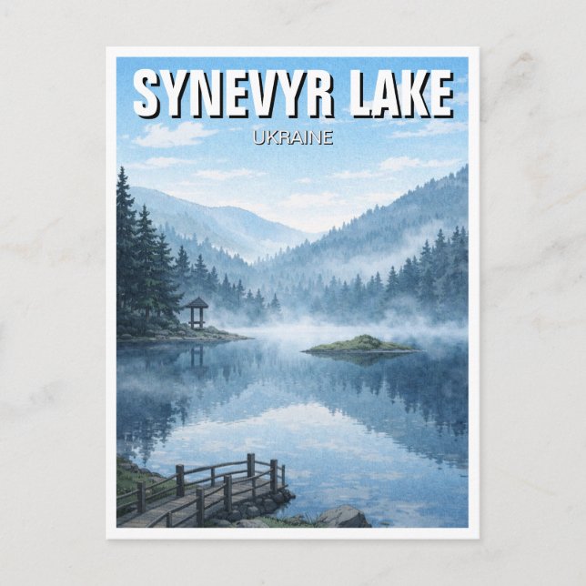 Ukraine Synevyr Lake Travel Vykort (Framsida)