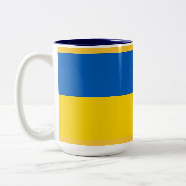 UKRAINE Ukrainas Flagga Två-Tonad Mugg (Vänster)