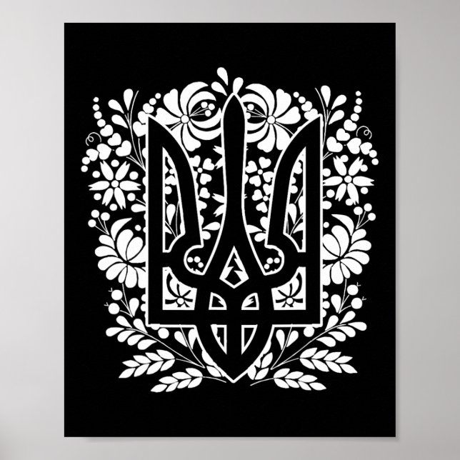 Ukraine Ukrainian Kiew Trysub Flag 13  Poster (Framsidan)
