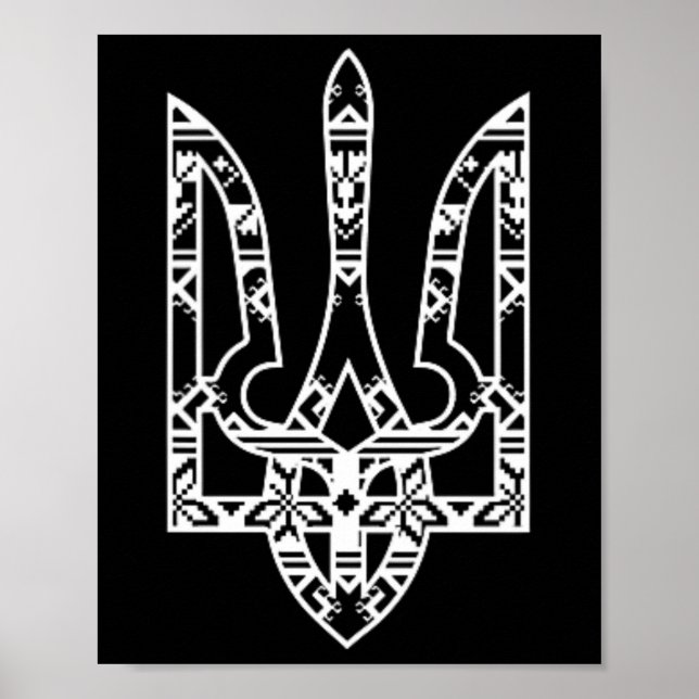 Ukraine Ukrainian Kiew Trysub Flag 19  Poster (Framsidan)