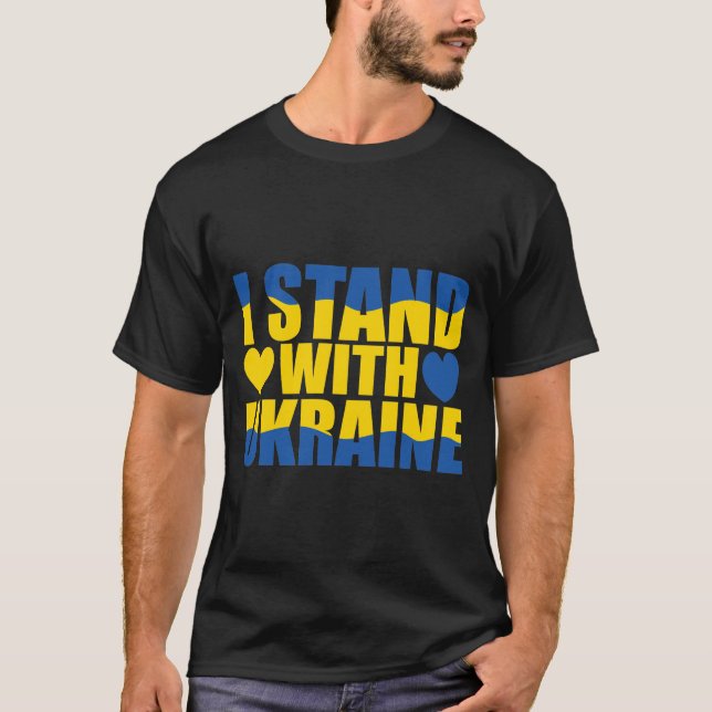 ukraine, ukrainian, ukraine flag, russia, i stand  t shirt (Framsida)
