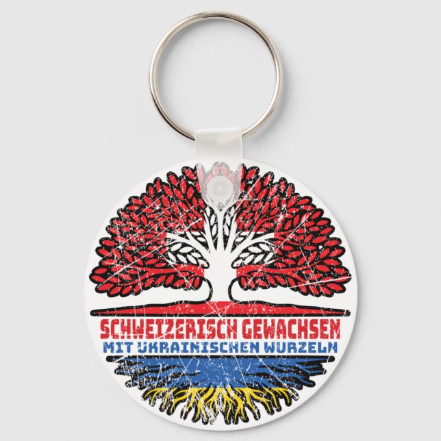 Ukraine Ukrainisch Schweizer Schweiz Baum Wurzel Nyckelring (Framsida)