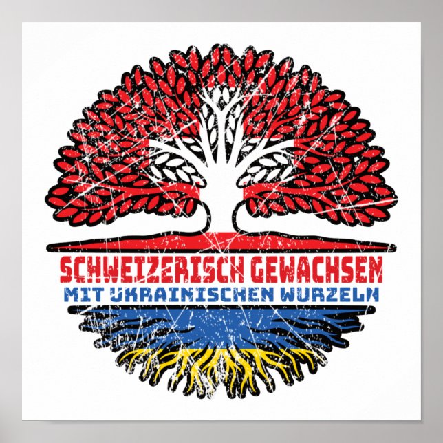 Ukraine Ukrainisch Schweizer Schweiz Baum Wurzel Poster (Framsidan)