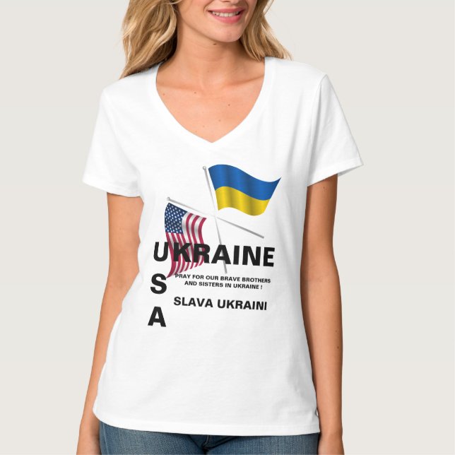UKRAINE USA T-Shirt (Framsida)