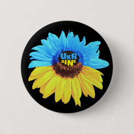 Ukraine watercolor sunflower blue yellow flag knapp