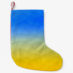 Ukraine yellow blue geometric mesh pattern liten julstrumpa