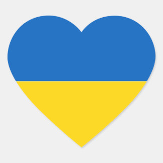 Ukraines flagga Hjärta-dekal Hjärtformat Klistermärke