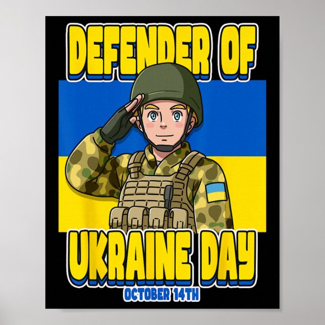 Ukraines försvarares dag 14 oktober poster (Framsidan)