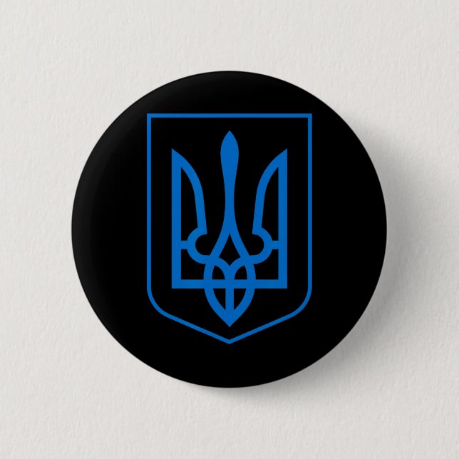 Ukraines statsvapen - Slava Ukraini 1 Knapp (Framsida)