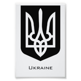 Ukraine's Tryzub Contemporary Graphic Emblem Fototryck