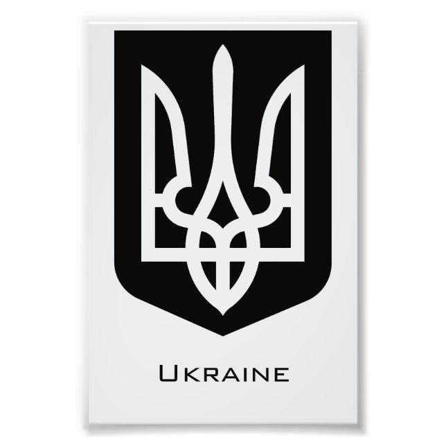 Ukraine's Tryzub Contemporary Graphic Emblem Fototryck (Framsidan)