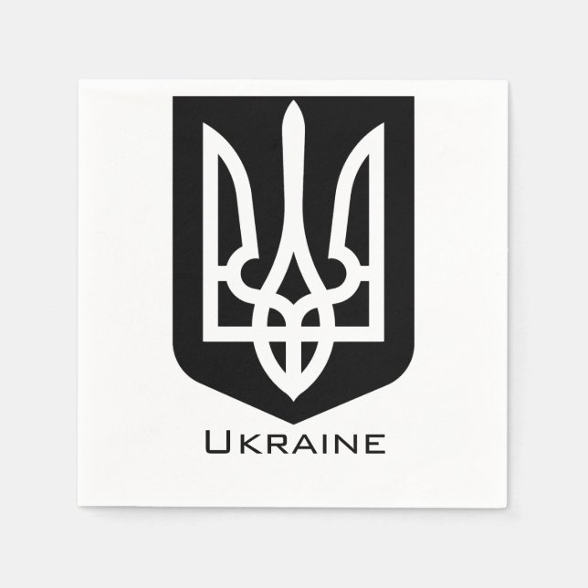 Ukraine's Tryzub Contemporary Graphic Emblem Pappersservett (Framsidan)