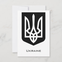 Ukraine's Tryzub Contemporary Graphic Emblem Tack Kort