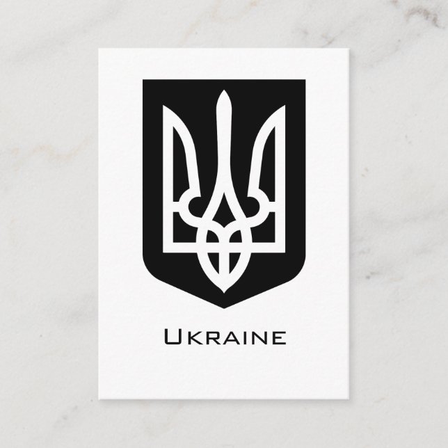 Ukraine's Tryzub Contemporary Graphic Emblem Tilläggskort (Framsida)