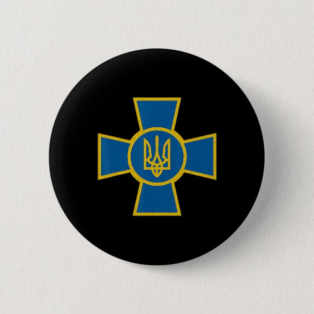 Ukrainian Af Tryzub Ukraine Armed Forces Emblem  Knapp (Framsida)