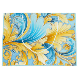 Ukrainian blue and yellow art motifs 