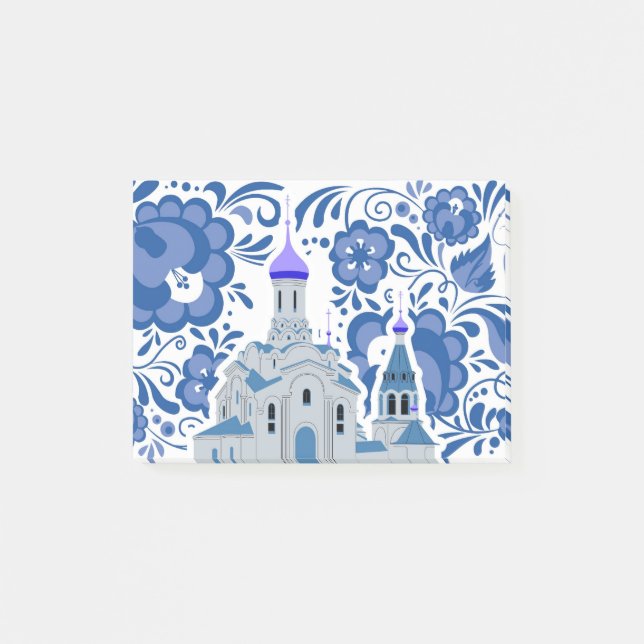 Ukrainian Churches of Kiev Blue and White Post-it Block (Framsida)