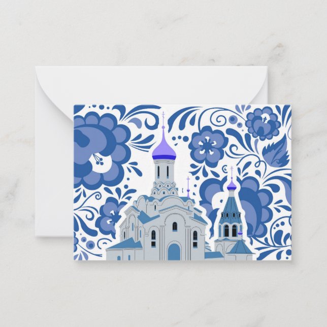 Ukrainian Churches of Kiev Blue  Anteckningskort (Framsida)