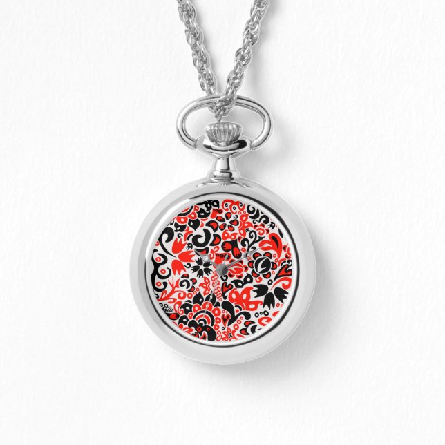 Ukrainian ethnic folk art floral pattern absrtact  armbandsur (Framsida)