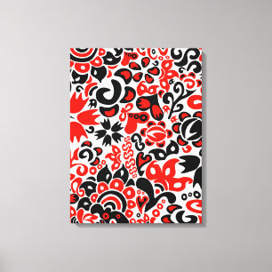 Ukrainian ethnic folk art floral pattern absrtact  canvastryck