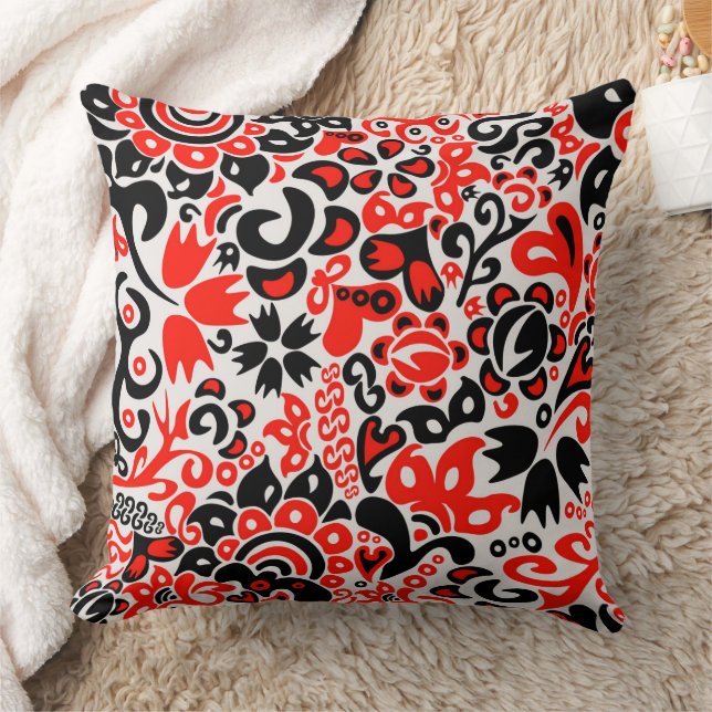 Ukrainian ethnic folk art floral pattern absrtact  kudde (Filt)