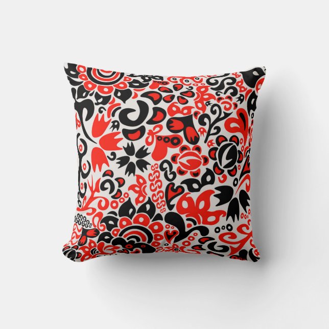 Ukrainian ethnic folk art floral pattern absrtact  kudde (Framsida)