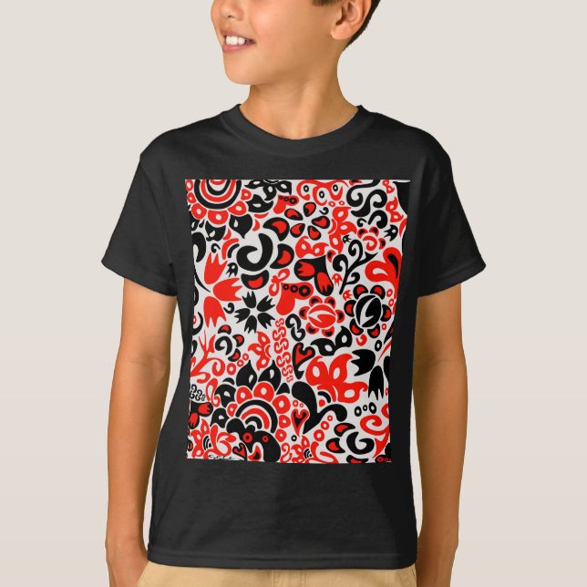 Ukrainian ethnic folk art floral pattern absrtact  t shirt (Framsida)