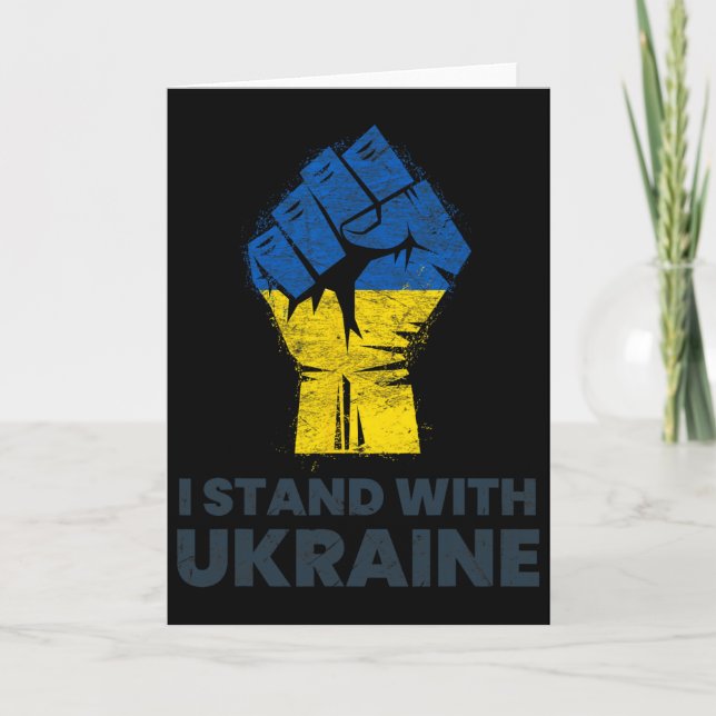 Ukrainian Flag - I Stand With Ukraine Flag 3  Kort (Framsida)