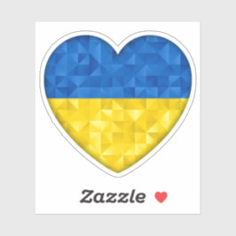 Ukrainian flag. Love to Ukraine. Support. Heart. Klistermärken