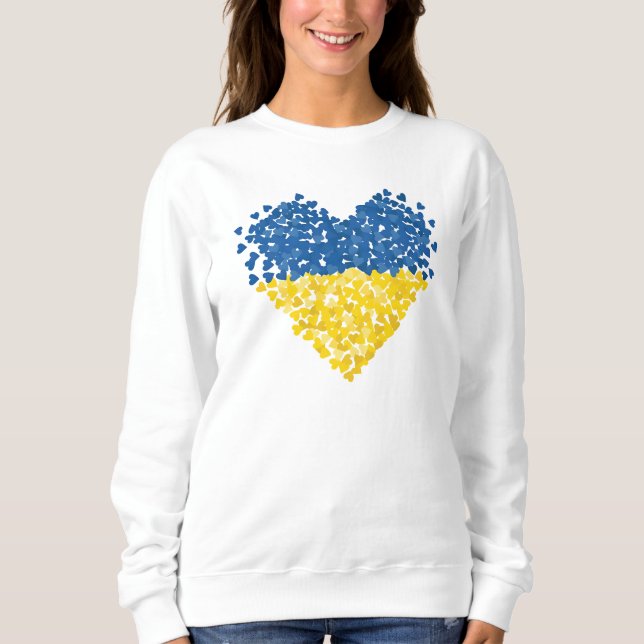 Ukrainian flag. Love to Ukraine. Support.  T Shirt (Framsida)
