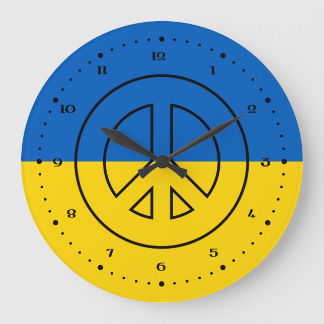 Ukrainian flag peace sign stor klocka (Framsida)