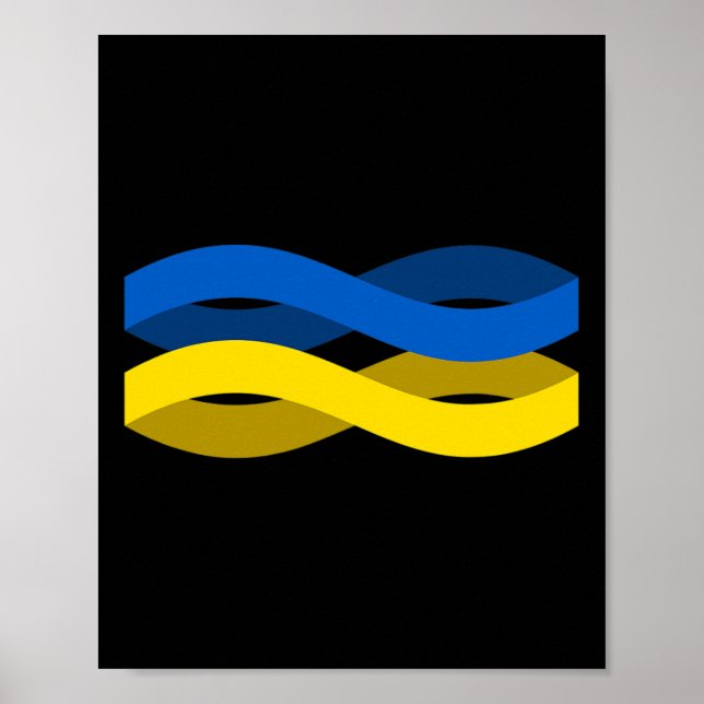 Ukrainian Flag Ribbon Support Ukraine  Poster (Framsidan)